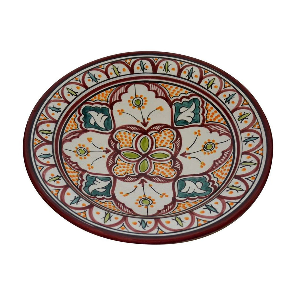 Safi Serving Plate Handmade X Large 14 inches - White Pink