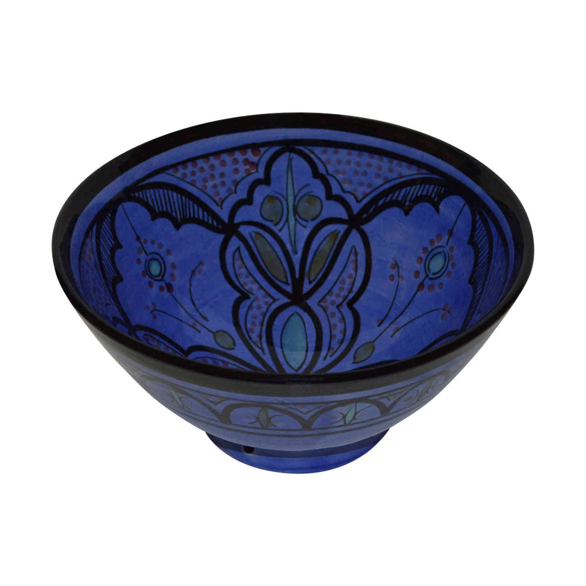 Blue Handmade Serving Bowl 8 inches Small -0
