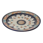 CrissCross Multicolored Ceramic Serving Plate Handmade Large 12"