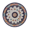 CrissCross Multicolored Ceramic Serving Plate Handmade Large 12"