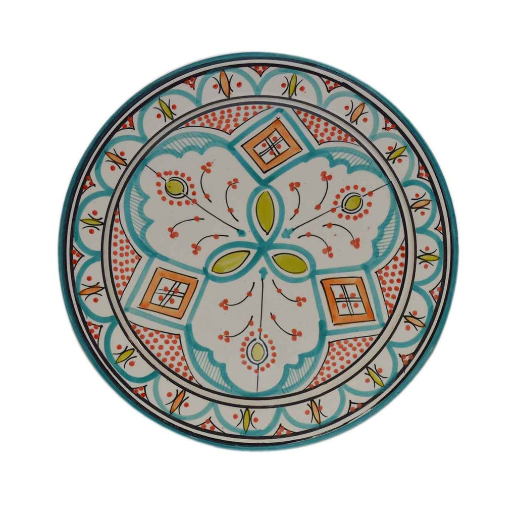 Black&White Ceramic Serving Plate Handmade Large 12" - Aqua White