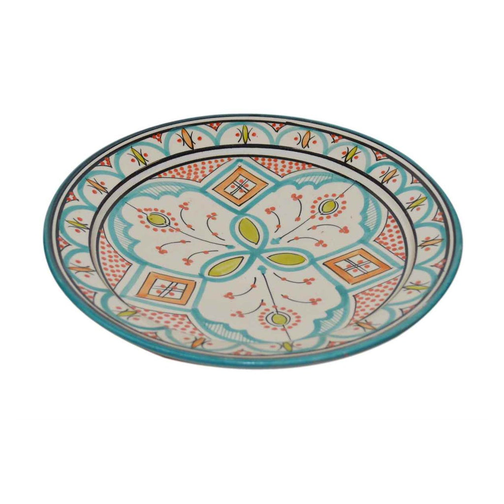 Black&White Ceramic Serving Plate Handmade Large 12" - Aqua White