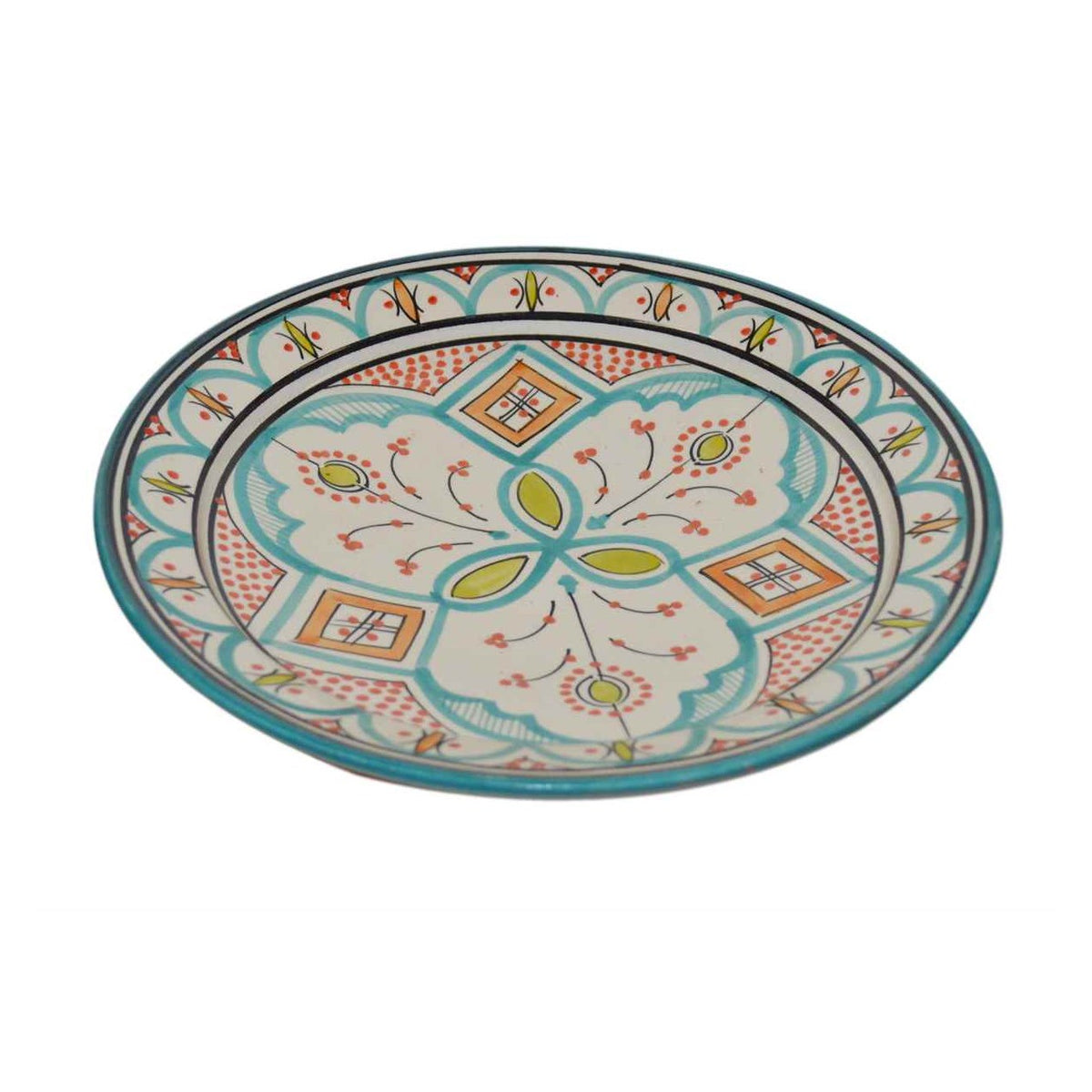 Black&White Ceramic Serving Plate Handmade Large 12" - Aqua White
