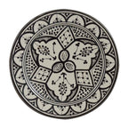 Ceramic Handmade Serving Plate Medium 10" - White&Black