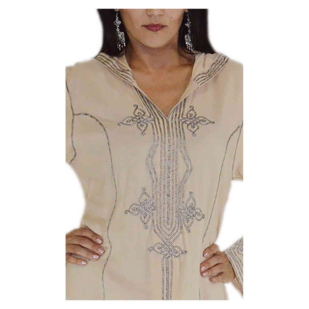 Najat Moroccan Woman Djellaba - Beige