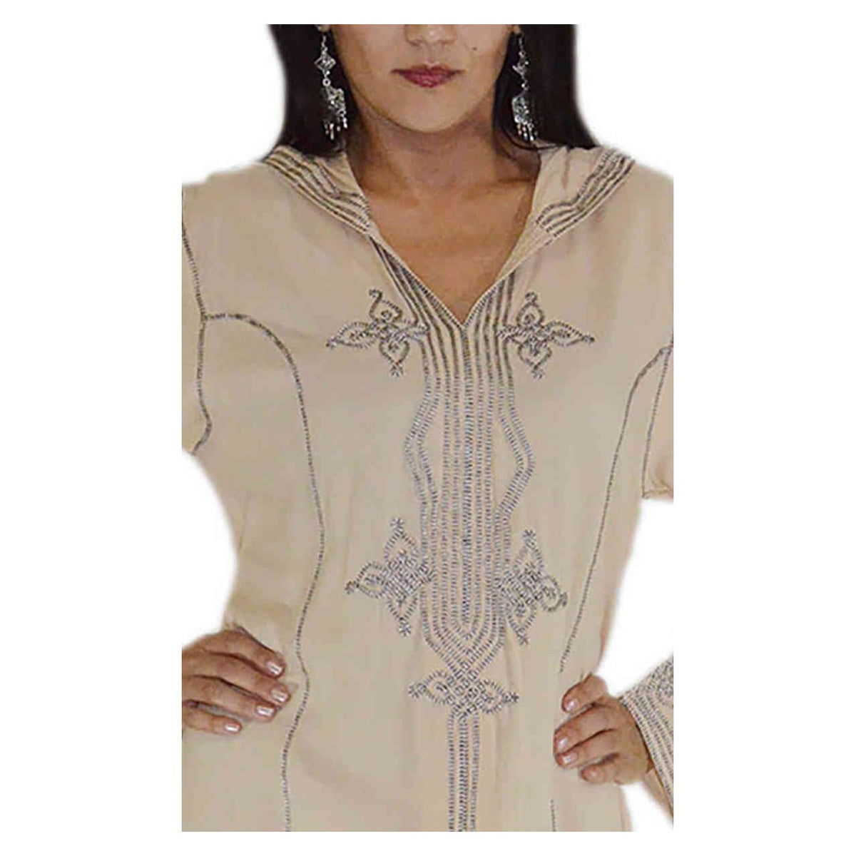 Najat Moroccan Woman Djellaba - Beige