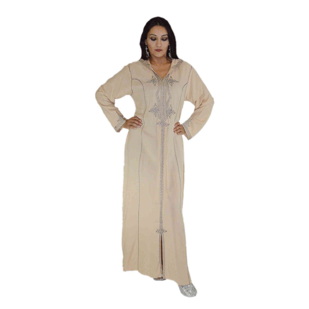 Najat Moroccan Woman Djellaba - Beige