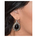 Monia Necklace Ring Earrings Set Black-7361