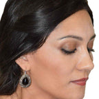 Monia Necklace Ring Earrings Set Black-7359