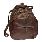Moroccan Large Duffle Handmade Leather Bag Carryall - Dark Brown