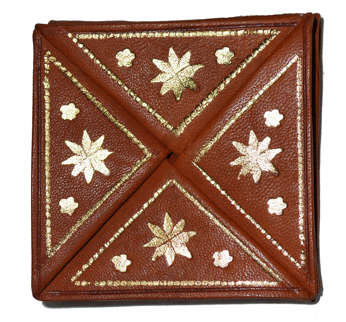 Extra Small Handmade Leather Coin Wallet - Orange