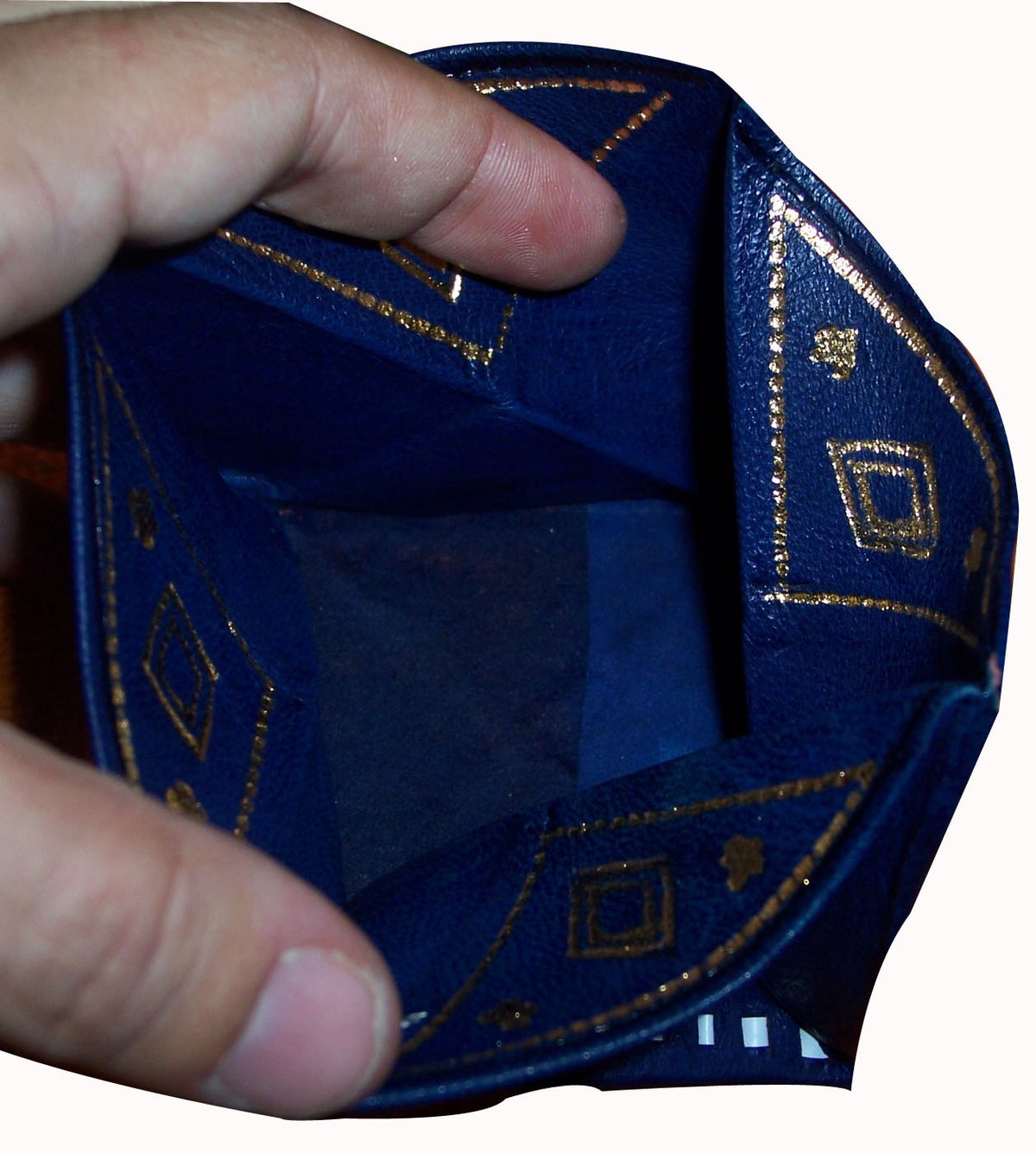 Extra Small Handmade Leather Coin Wallet - Royal Blue