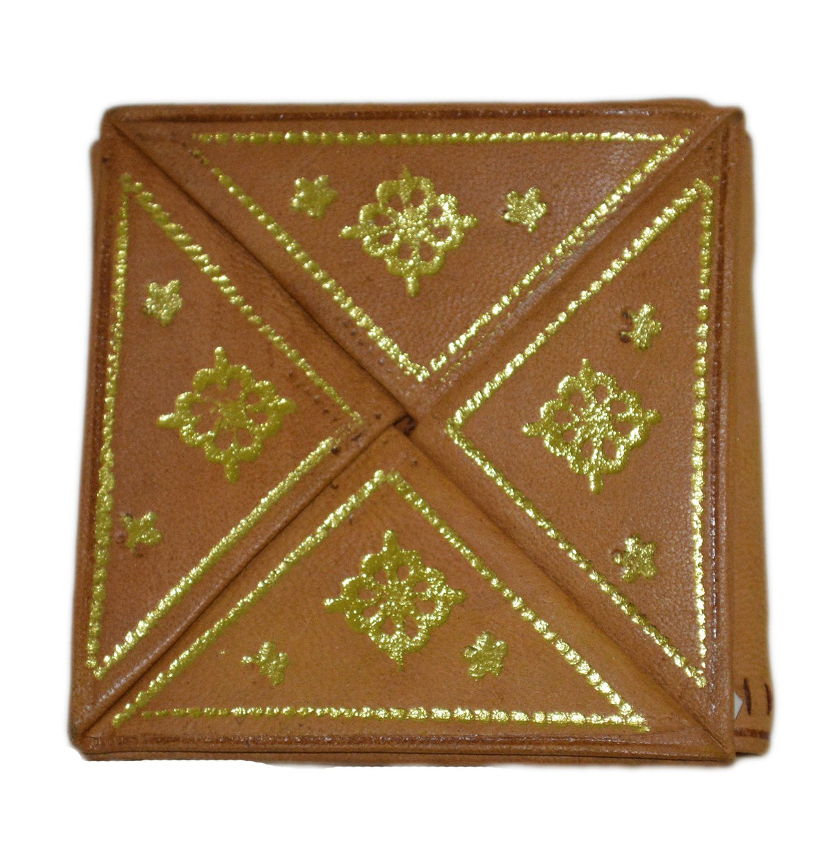 Extra Small Handmade Leather Coin Wallet - Tan
