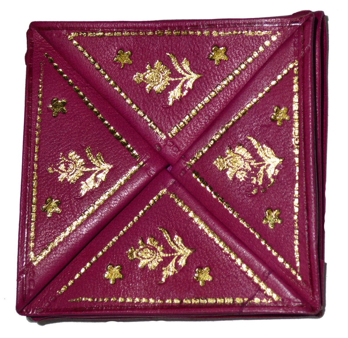 Extra Small Handmade Leather Coin Wallet - Magenta