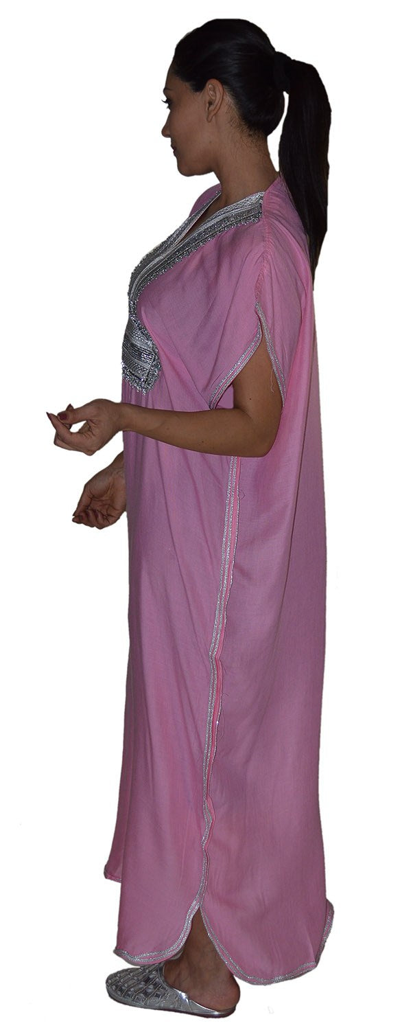 Farah Moroccan Woman Casual Kaftan - Pink