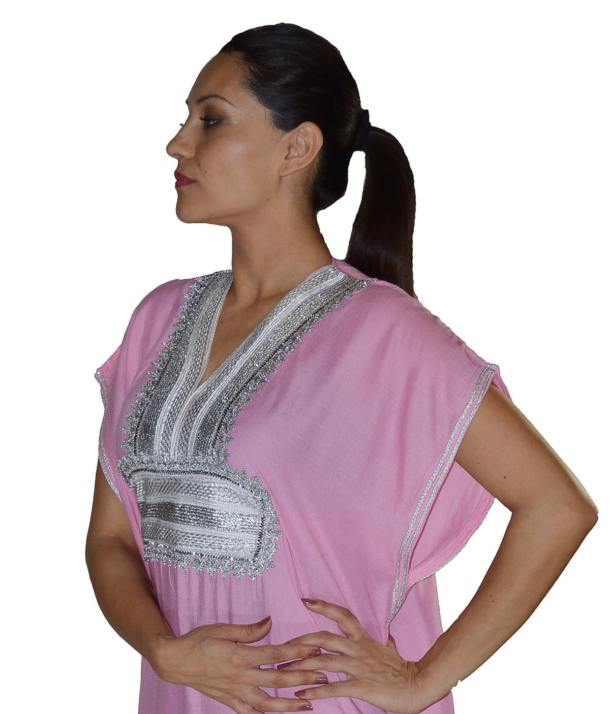 Farah Moroccan Woman Casual Kaftan - Pink