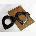Flower Open Heart Earrings Bronze