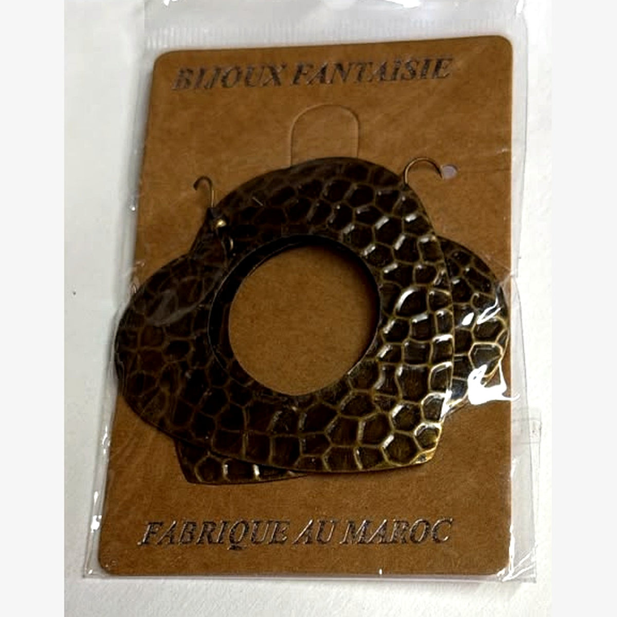 Flower Open Heart Earrings Bronze