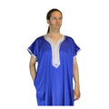 Handmade Moroccan Satin Gandoura Caftan Blue-0