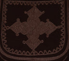 Ghita Large Embroidered Suede Purse - Brown