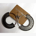 Half Moon Engraved Hoop Earrings Silver