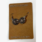 Halima Round Openwork Earrings Silver