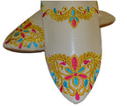 Halima Moroccan Smooth Babouche Slippers - Cream