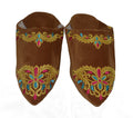 Halima Moroccan Velvet Babouche Slippers - Brown