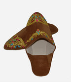 Halima Moroccan Velvet Babouche Slippers - Brown