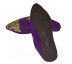 Halima Moroccan Velvet Babouche Slippers Purple Gold