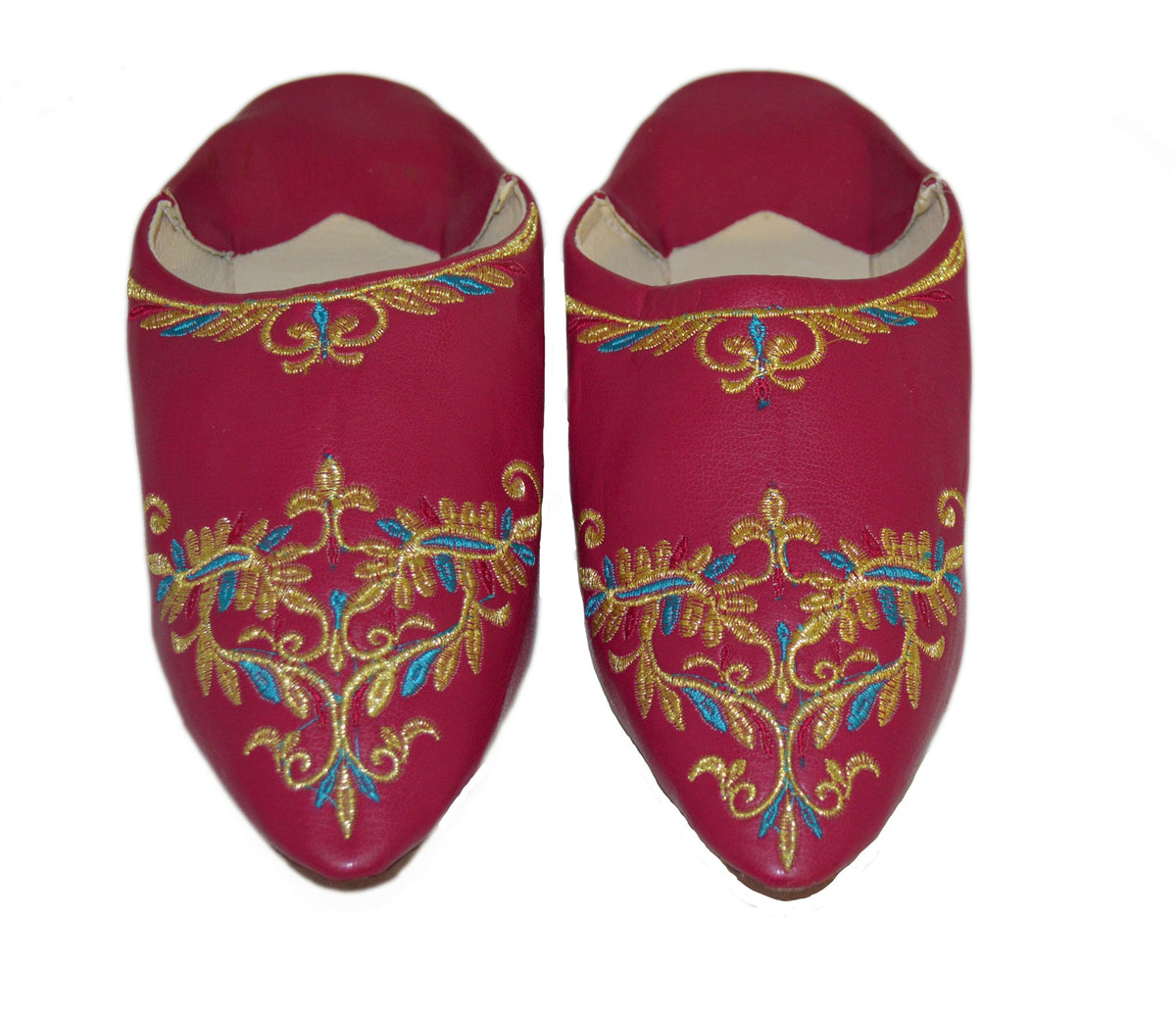 Halima Moroccan Vine Babouche Slippers Fuchsia
