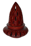 Hand Made Moroccan Burgundy Ceramic Teardrop Cone Candle Holder