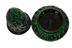 Hand Made Moroccan Green Ceramic Carved Cone Candle Holder