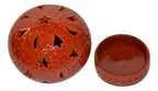 Hand Made Moroccan Orange Ceramic Globe Candle Holder