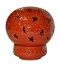 Hand Made Moroccan Orange Ceramic Globe Candle Holder