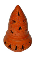 Hand Made Moroccan Orange Ceramic Star Cone Candle Holder