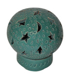 Hand Made Moroccan Turquoise Ceramic Globe Candle Holder