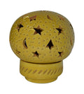 Hand Made Moroccan Yellow Ceramic Globe Candle Holder