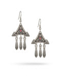 Hand Triangle Fringe Earrings Silver