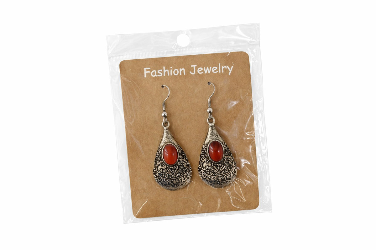 Hayat Teardrop Earrings Red