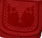 Houda Small Embroidered Suede Purse Red - Red