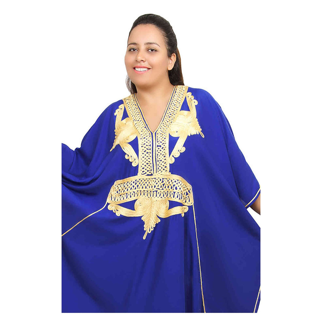 Rolla Plus Size Moroccan Woman Casual Kaftan - Blue