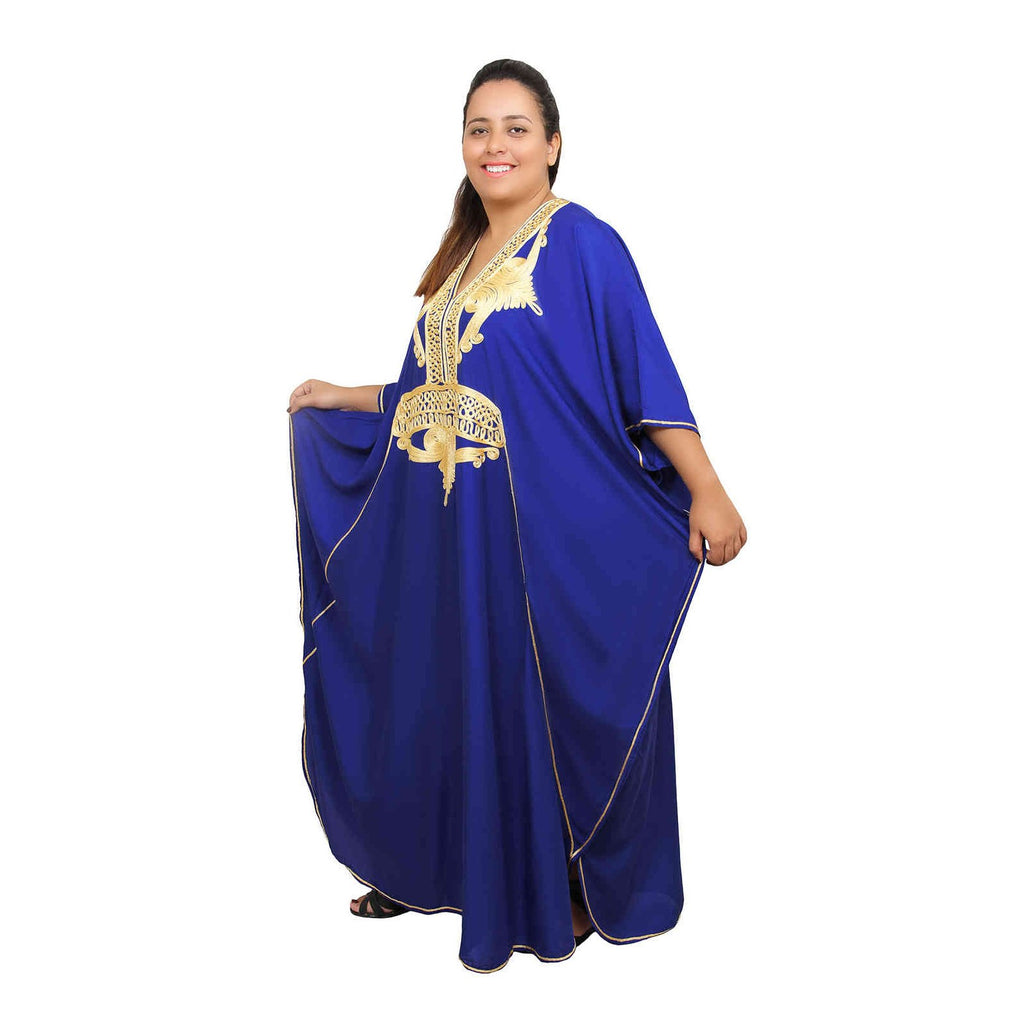 Rolla Plus Size Moroccan Woman Casual Kaftan - Blue