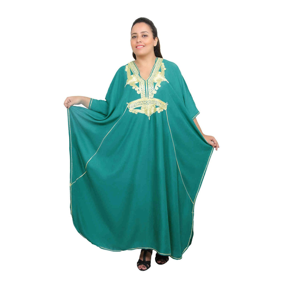Rolla Plus Size Moroccan Woman Casual Kaftan - Green