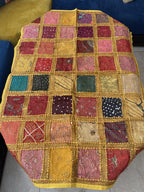 Indian Rectangle Table Runner Embroidered Patchwork - Yellow