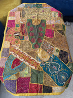 Indian Rectangle Table Runner Embroidered Patchwork - Yellow