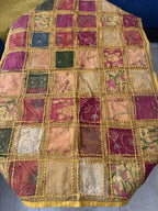 Indian Rectangle Table Runner Embroidered Patchwork - Yellow