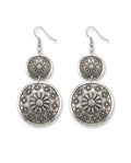 Intissar Double Disc Earrings Silver