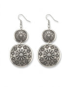 Intissar Double Disc Earrings Silver