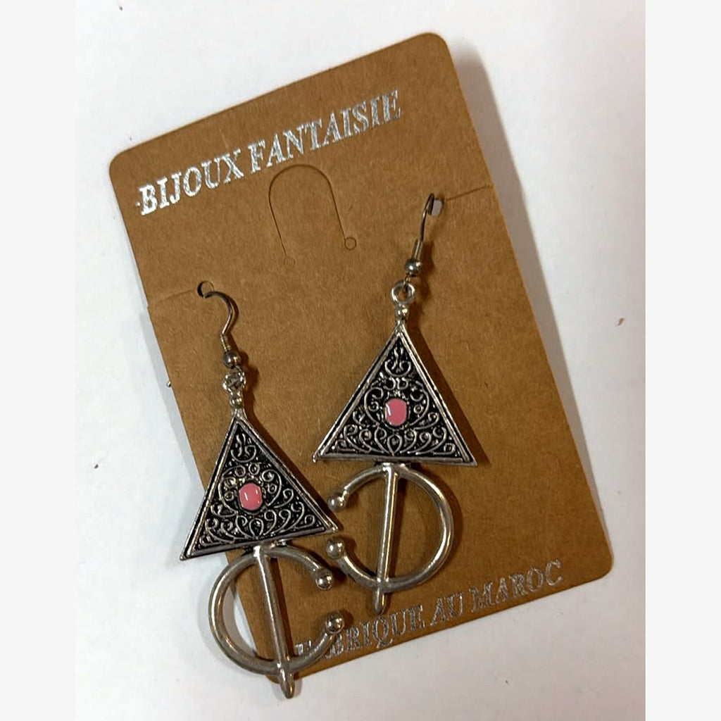 Kahkhal Berber Triangle Earrings Pink